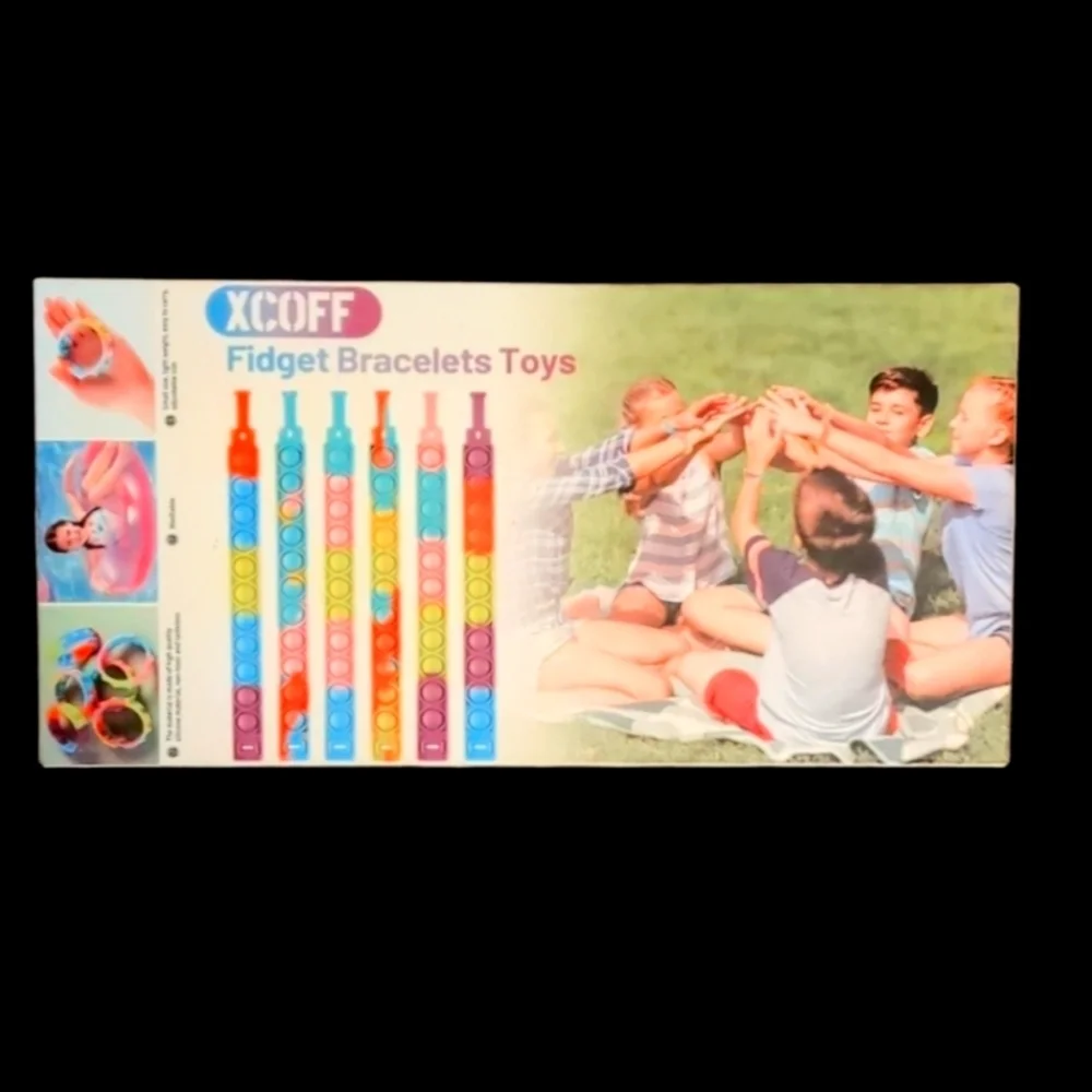 Bracelet Toy Wearable Wristband Bracelets PushPoping Bubble Stress Toys 12pcs